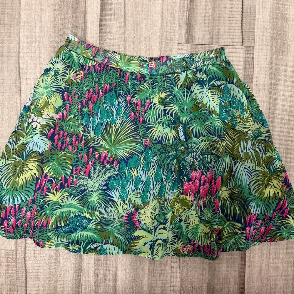 Show Me Your MuMu Green and Pink Tropical Skater Skirt